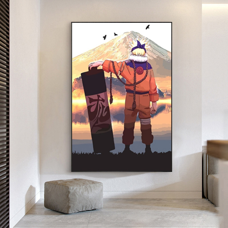 客厅沙发背景墙璧玄关卧室餐厅火影忍者动漫卡通可爱风挂画装饰画