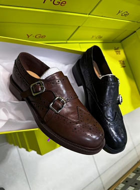 -Kamp-K版真皮手工雕花单鞋2025新款英伦精致牛津鞋女小皮鞋