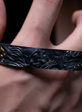 真武大帝手镯山鬼敕令刻字龟蛇二将神兽复古国风手环饰品