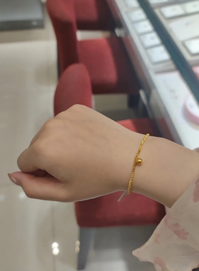 小金珠手链简约个性小众设计感金色圆珠手环冷淡风学生通勤手饰