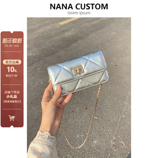 小香风真皮手机包女迷你小包高级感菱格链条包百搭单肩斜跨口红包