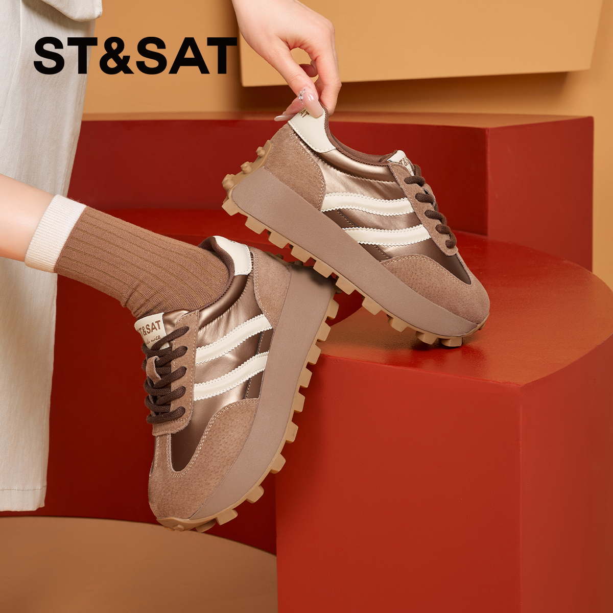 星期六时尚百搭老爹鞋秋冬新款