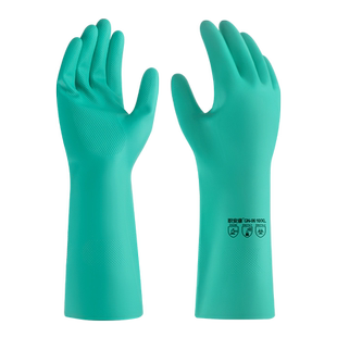 职安康耐酸碱手套实验室化工防腐蚀耐油工业劳保丁腈橡胶家务洗碗