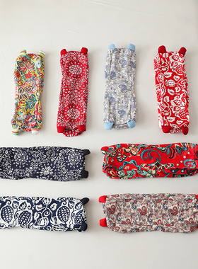 纯棉粗布老虎枕头套单人枕套艾草荞麦颈椎枕成人虎头枕皮枕套外皮