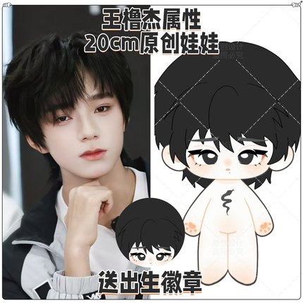 【原创】 王橹杰属性20cm棉花娃娃明星公仔TF四代周边玩偶节日礼