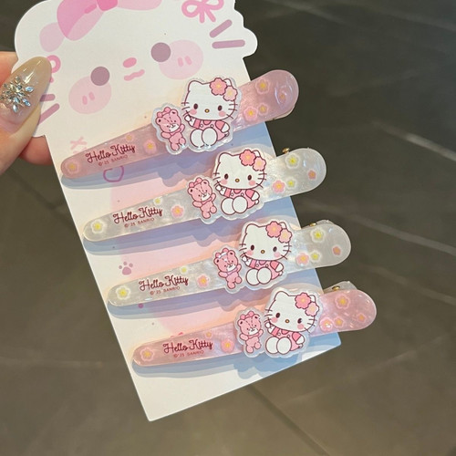 可爱樱花hello kitty猫鸭嘴夹卡通小熊少女心刘海夹甜美ins风发夹