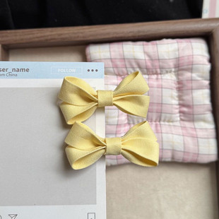 简约百搭布艺发夹爱心蝴蝶结布艺立体边夹侧边刘海夹甜美碎发夹女