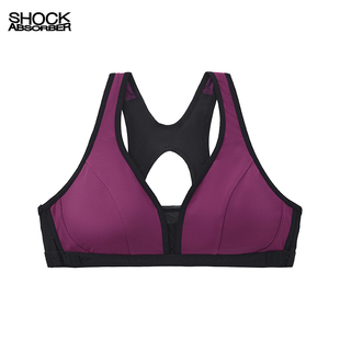 SHOCK ABSORBER专业运动内衣女跑步健身跳操减震紫色文胸品牌特价