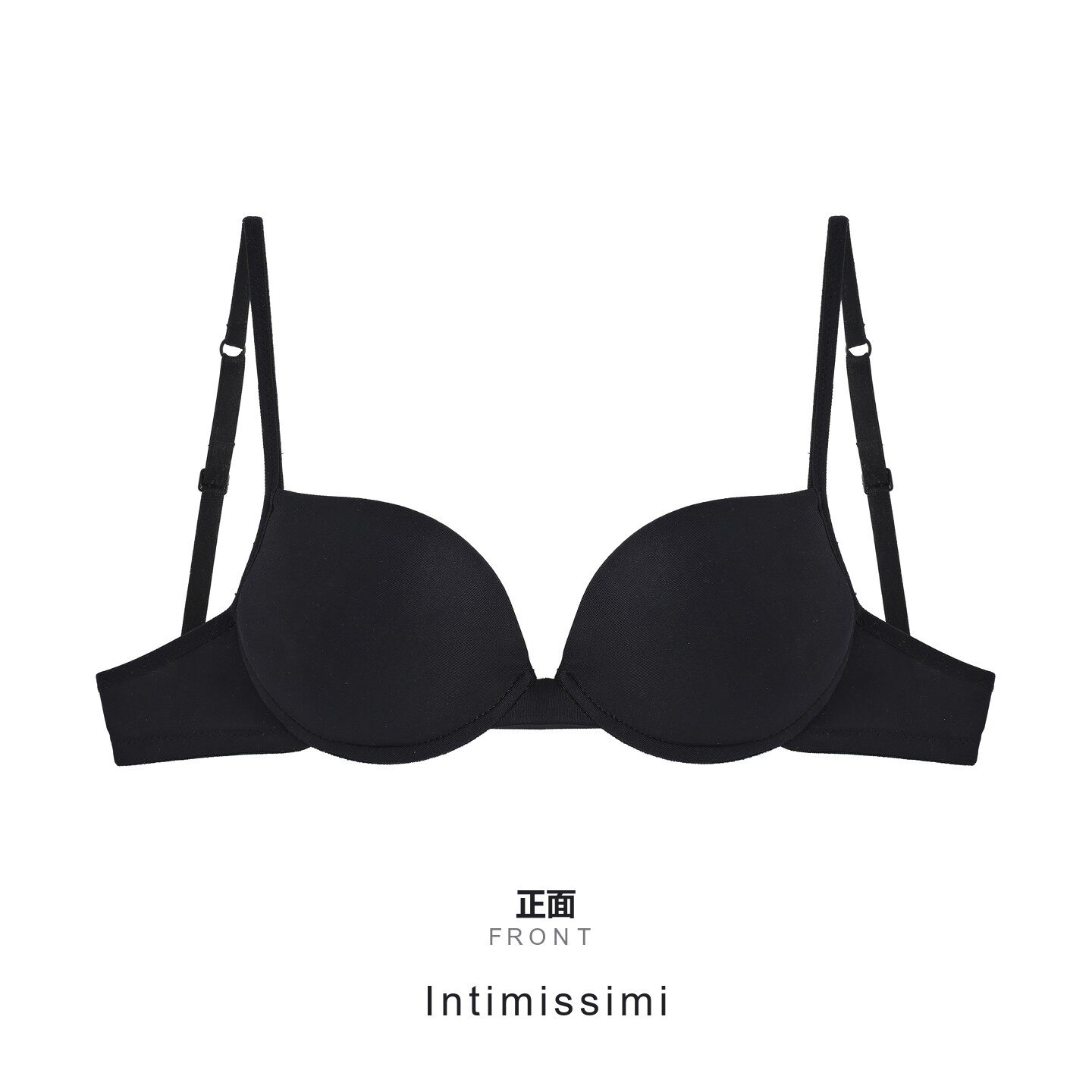 INTIMISSIMI性感聚拢青年女性文胸女3/4罩杯黑色光面内衣正品特价