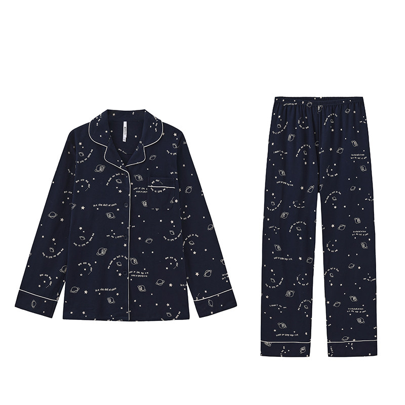 Hodohome/红豆居家 家居服100%棉女士长袖情侣套装品牌正品特价