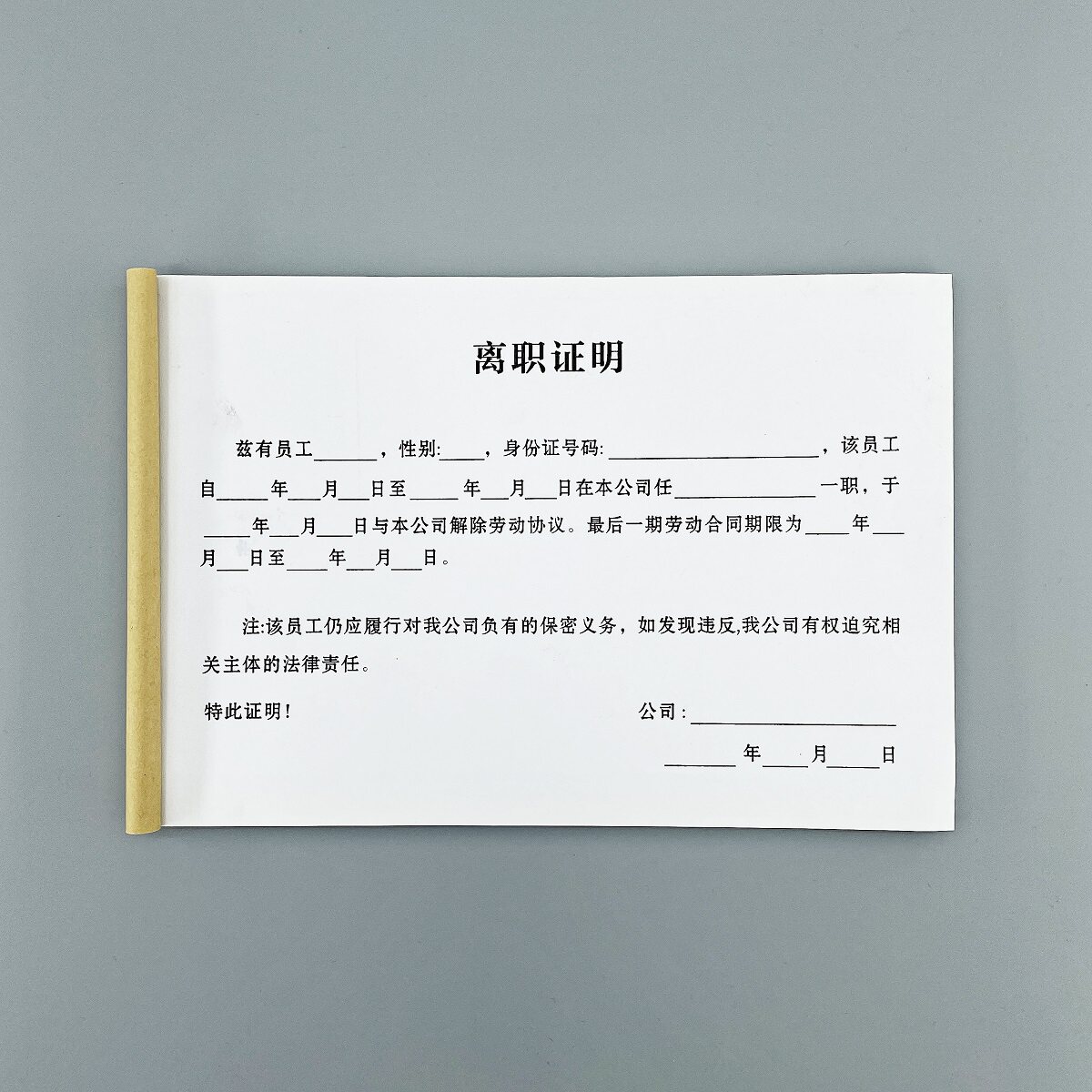 离职声明定制公司单位员工辞职报告单订做工厂工人辞工申请单简历