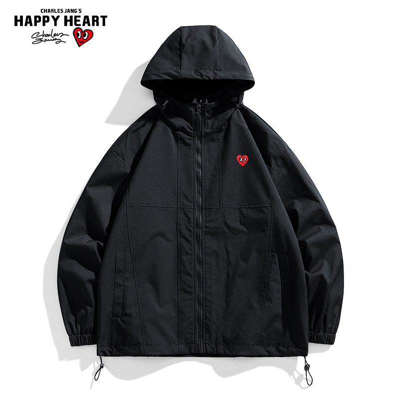 查尔斯桃心 防风防水冲锋衣外套男款春秋季宽松潮牌潮流休闲夹克