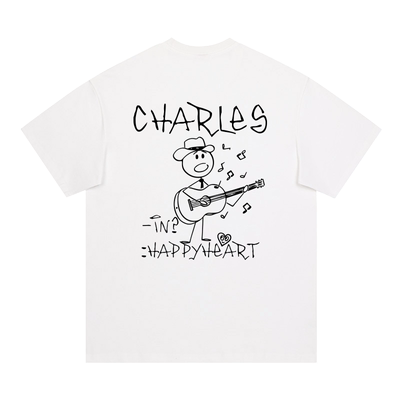 查尔斯桃心无性别短袖T恤