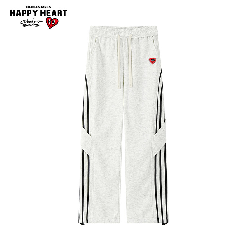 查尔斯桃心美式条纹休闲卫裤男女春秋季新款直筒宽松运动长裤子潮,男装,休闲裤,淘宝优惠券,粉丝福利购,淘宝优惠卷