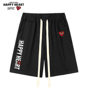 宽松透气跑步健身篮球五分裤 查尔斯桃心 男新款 短裤 字母印花夏季