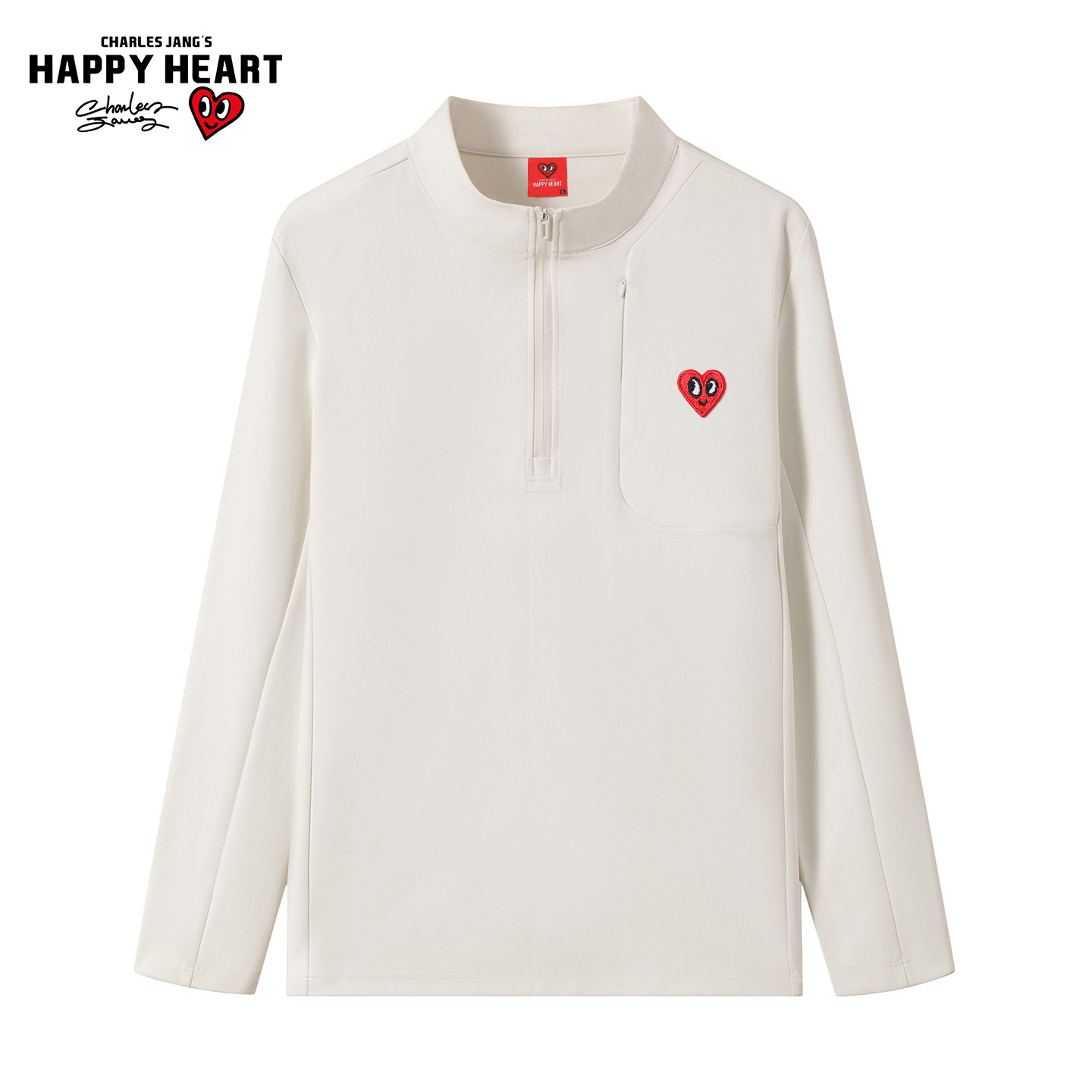 查尔斯桃心半拉链解构卫衣男春秋季新款潮牌百搭休闲情侣宽松上衣