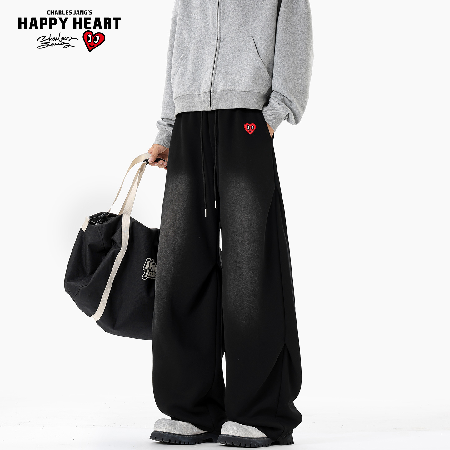 查尔斯桃牛仔裤男女同款美式弯刀