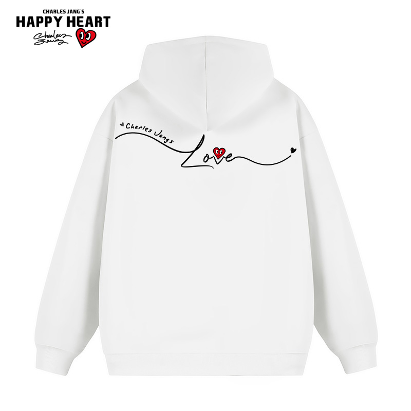 查尔斯桃心连帽加绒卫衣