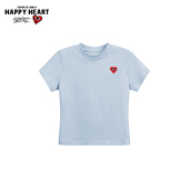 查尔斯桃心夏季 圆领复古多色任选简约休闲潮牌半袖 短袖 T恤男女款