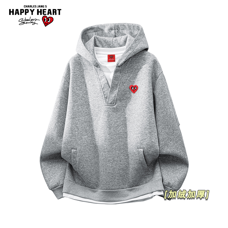 查尔斯桃心连帽卫衣男女冬季新款宽松休闲情