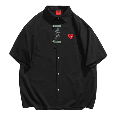 查尔斯桃心爱心休闲衬衫