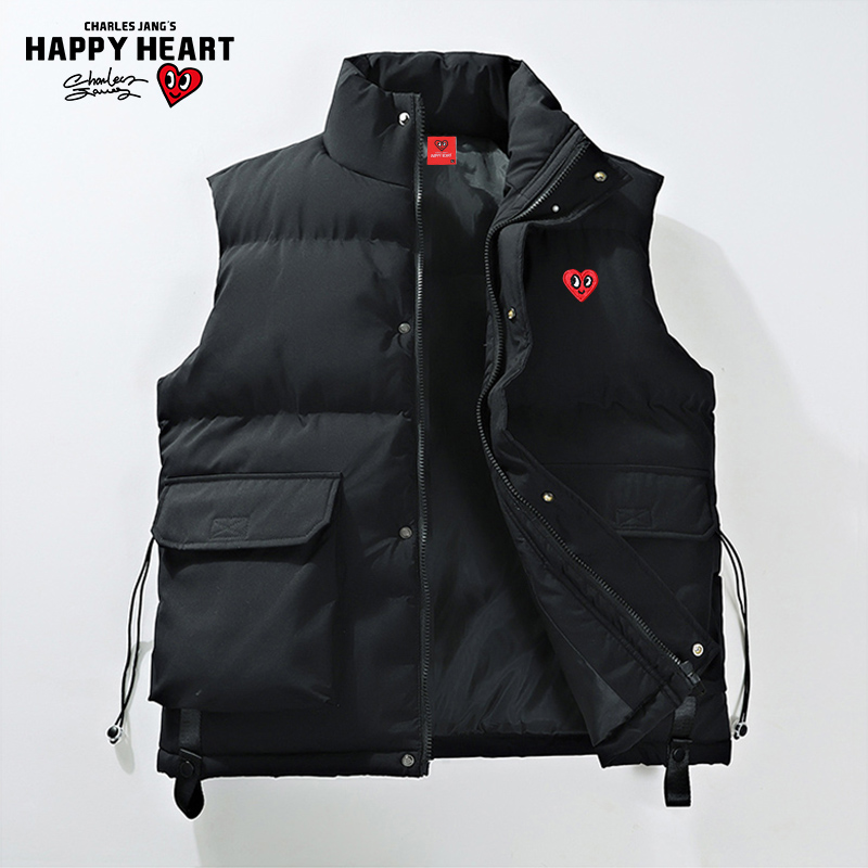 查尔斯桃心棉衣马甲男女秋冬2025新款潮山系工装防风保暖棉服外套