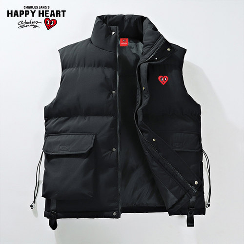 查尔斯桃心棉衣马甲男女秋冬2025新款潮山系工装防风保暖棉服外套