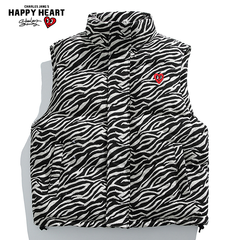 查尔斯桃心 秋冬季美式高街无袖马甲男加厚保暖背心棉服情侣外套