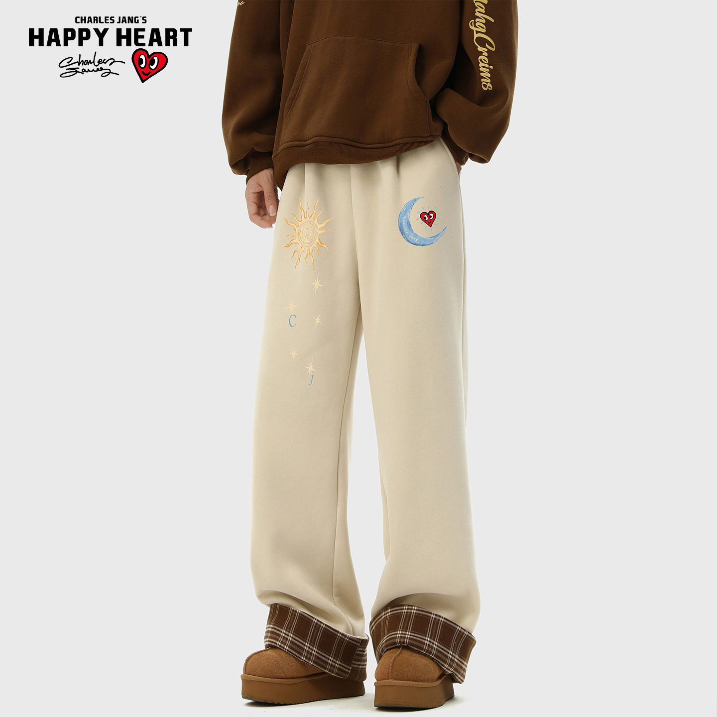 查尔斯桃心休闲长裤男女款