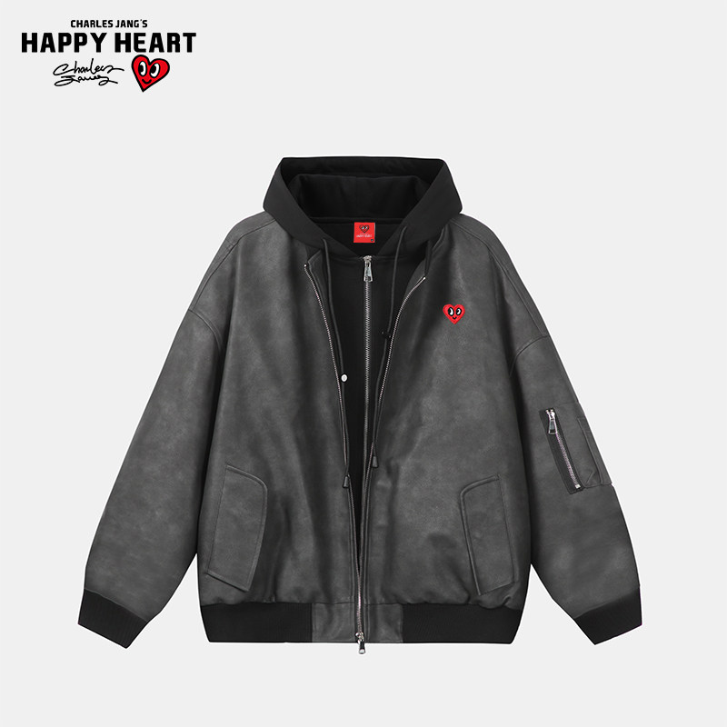 【不撞衫】查尔斯桃心假两件外套