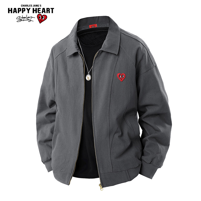 查尔斯桃心解构工装哈灵顿夹克