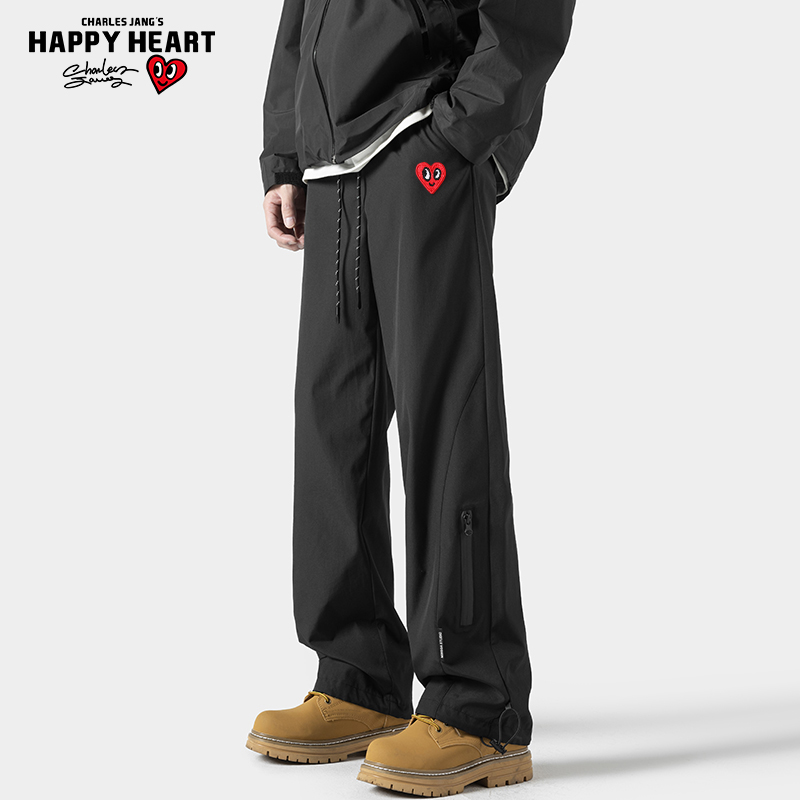 查尔斯桃心爱心加绒休闲裤