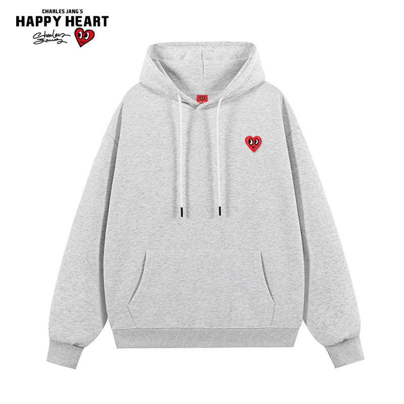 查尔斯桃心 美式纯色cleanfit卫衣男连帽秋冬季新款百搭潮牌上衣