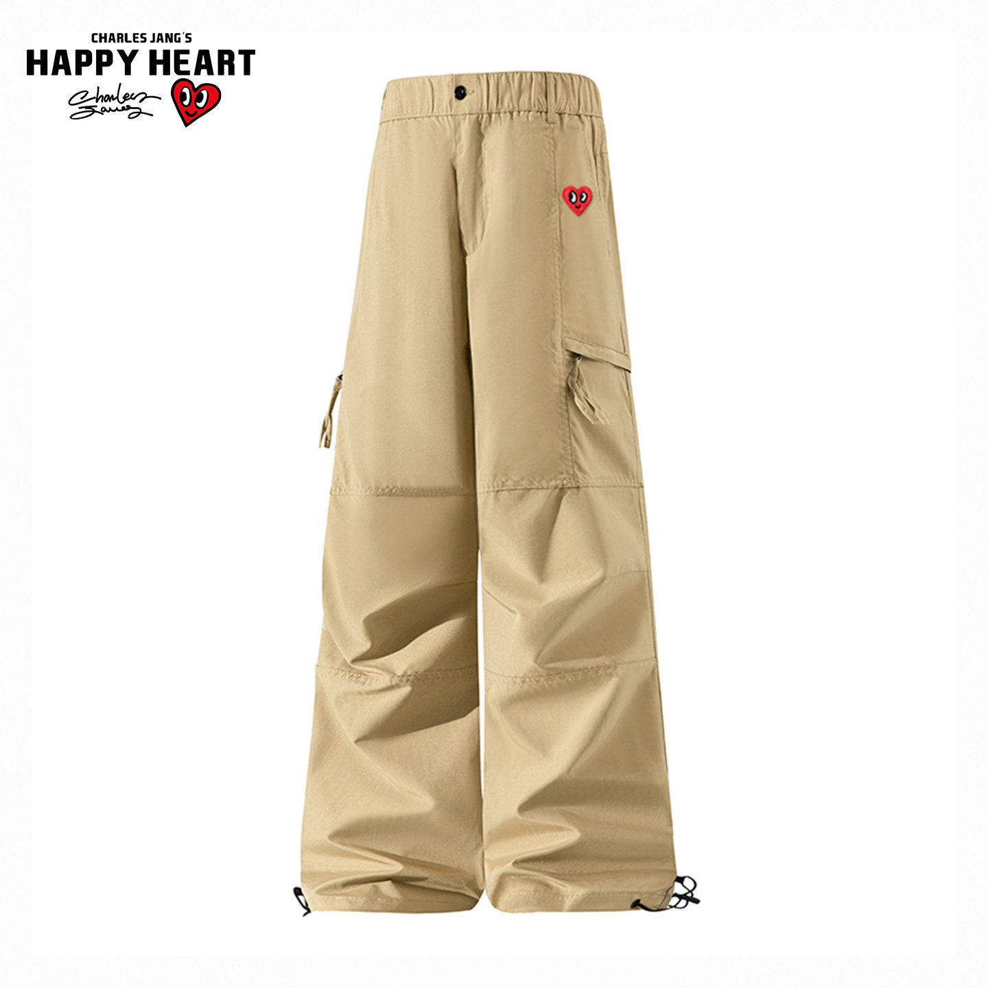 查尔斯桃心复古工装风多口袋束脚裤男女同款纯色宽松百搭休闲长裤,男装,休闲裤,淘宝优惠券,粉丝福利购,淘宝优惠卷