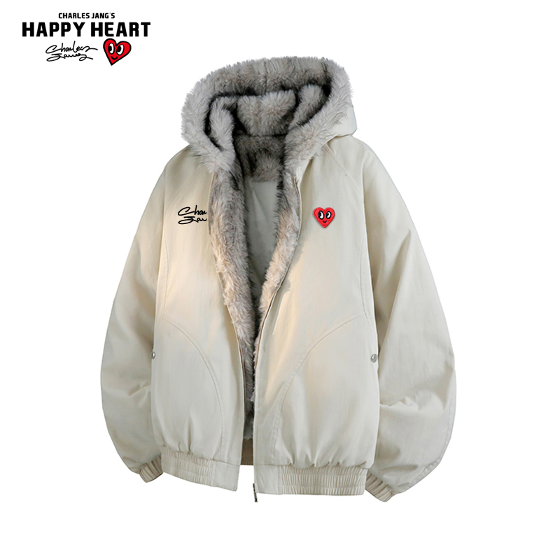 查尔斯桃心美式座山雕棉服男女冬季新款棉袄