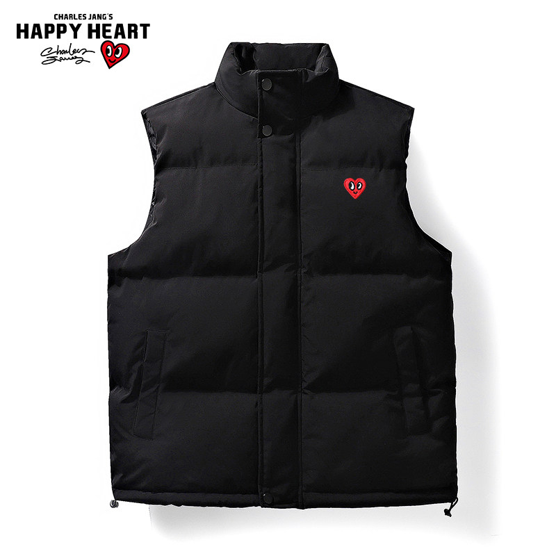 查尔斯桃心纯色立领马甲男女秋冬季保暖防风2025新款爱心坎肩外套,男装,常规马甲,淘宝优惠券,粉丝福利购,淘宝优惠卷