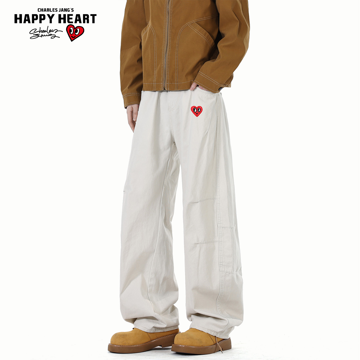 查尔斯桃心2025冬季防风休闲裤