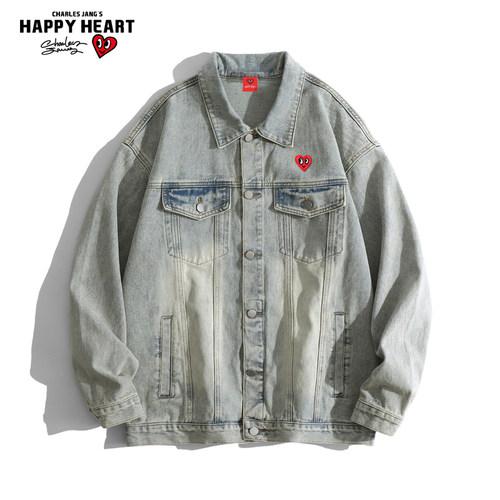 查尔斯桃心牛仔外套爱心