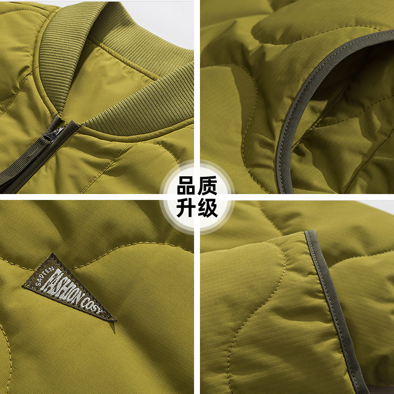 CHARLES PEACH HEART DOWN COTTON JACKET MENS SHORT LOOSE THICKENED 2024 NEW WINTER LOVE COTTON JACKET