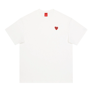 【王楚然同款】查尔斯桃心 美式纯棉重磅新款爱心情侣短袖T恤男女