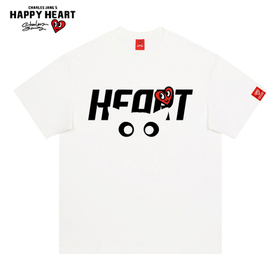 查尔斯桃心美式猫咪圆领短袖T恤