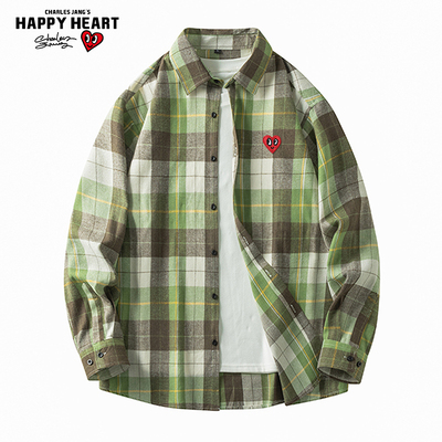 查尔斯桃心时尚潮牌长袖衬衫