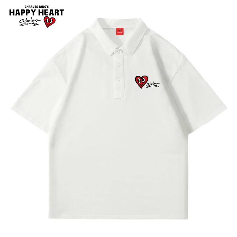 查尔斯桃心无性别短袖POLO衫