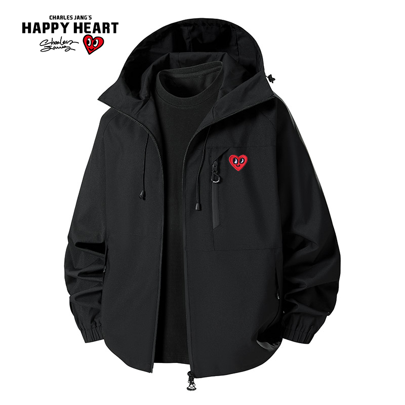 查尔斯桃心防水防风冲锋衣男外套