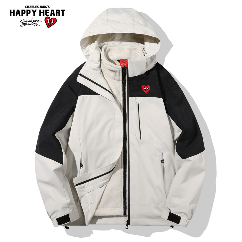查尔斯桃心爱心休闲冲锋衣