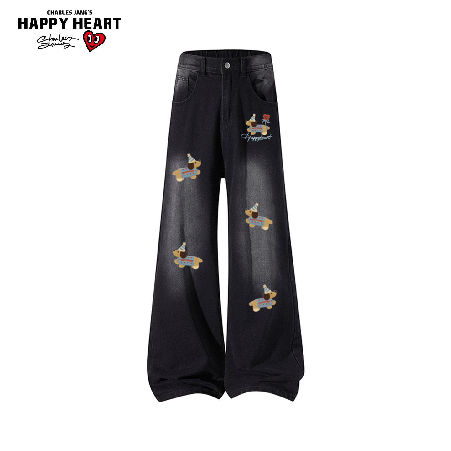 查尔斯桃心美式cleanfit微喇牛仔裤男春秋季宽松直筒阔腿加绒裤子,男装,牛仔裤,淘宝优惠券,粉丝福利购,淘宝优惠卷