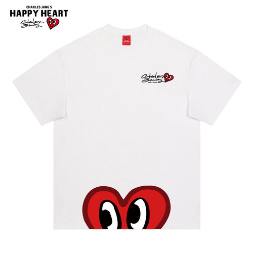 查尔斯桃心无性别短袖T恤