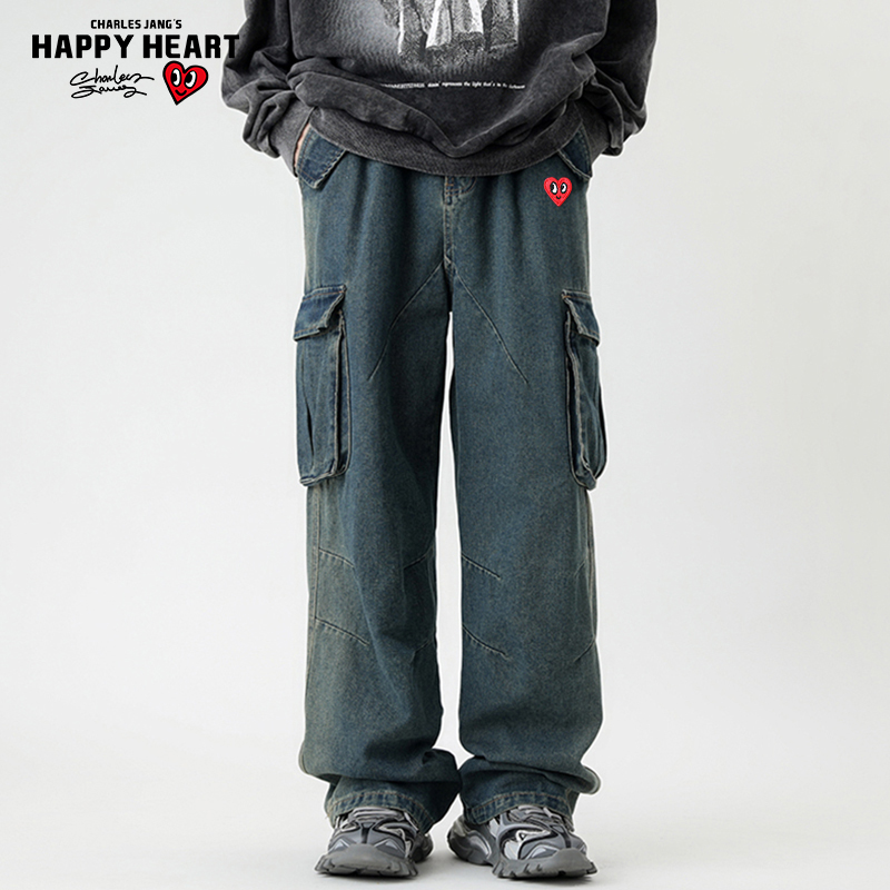 查尔斯桃心爱心牛仔裤