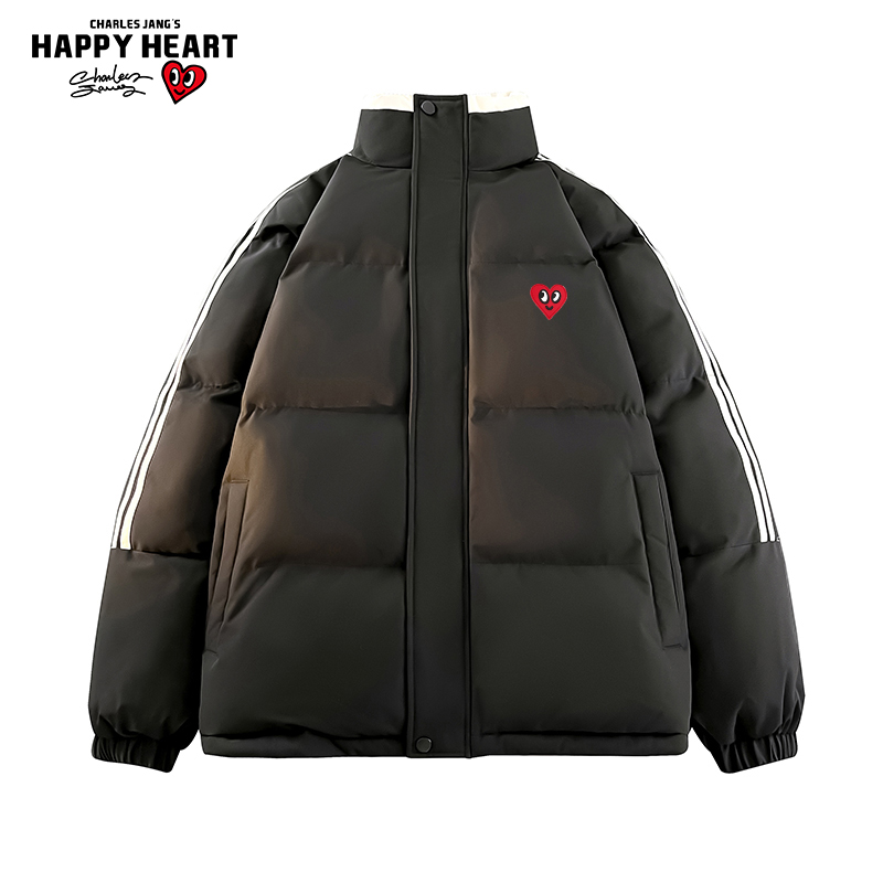 查尔斯桃心立领面包棉服男女秋冬季2025新款保暖棉衣情侣加厚外套