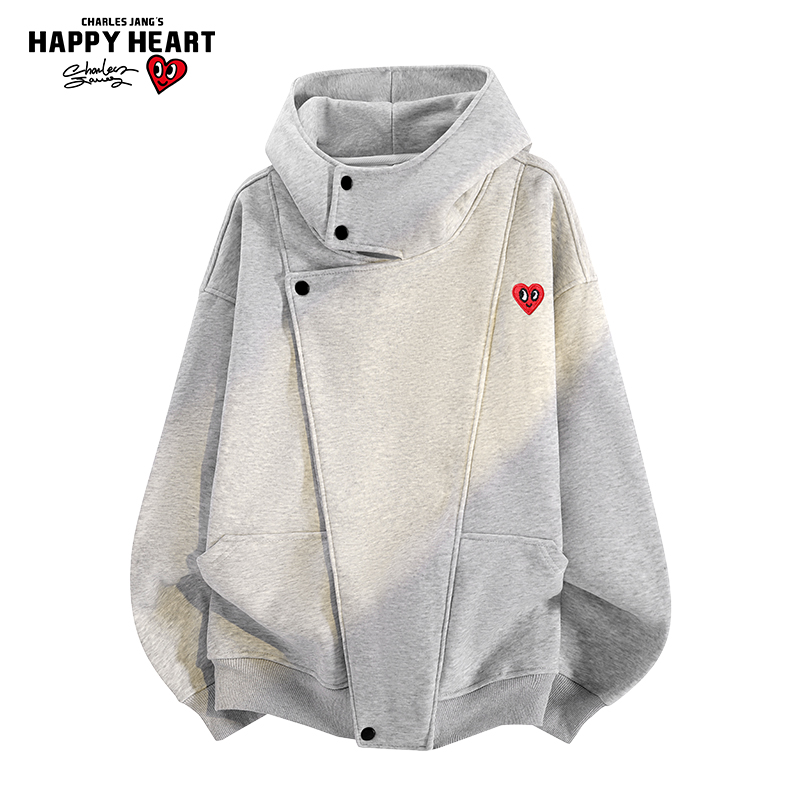 查尔斯桃心时尚拉链开衫卫衣外套